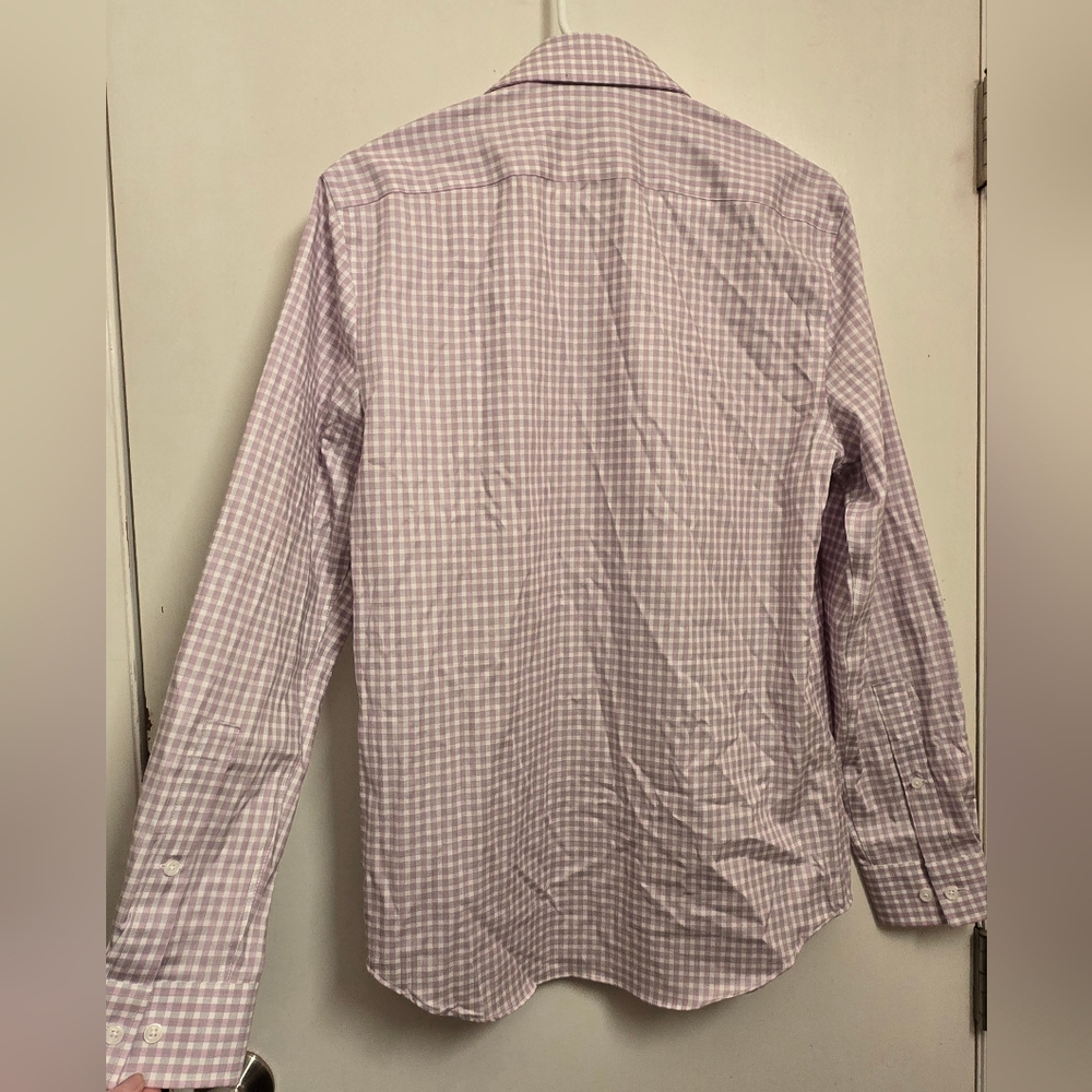 Michael Kors Mens Orchid Color Gingham Button-Down Shirt Medium 15 32/33 - Picture 3 of 8